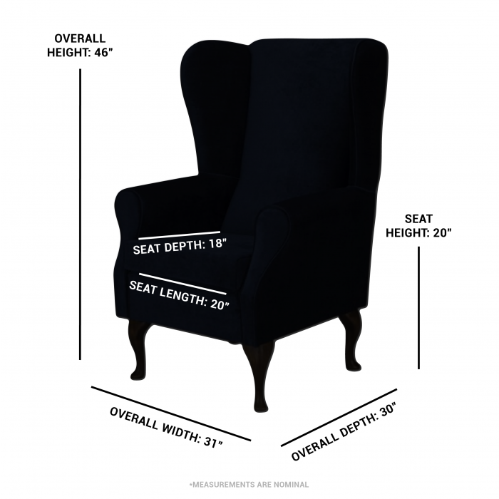 brown boucle chair dimensions