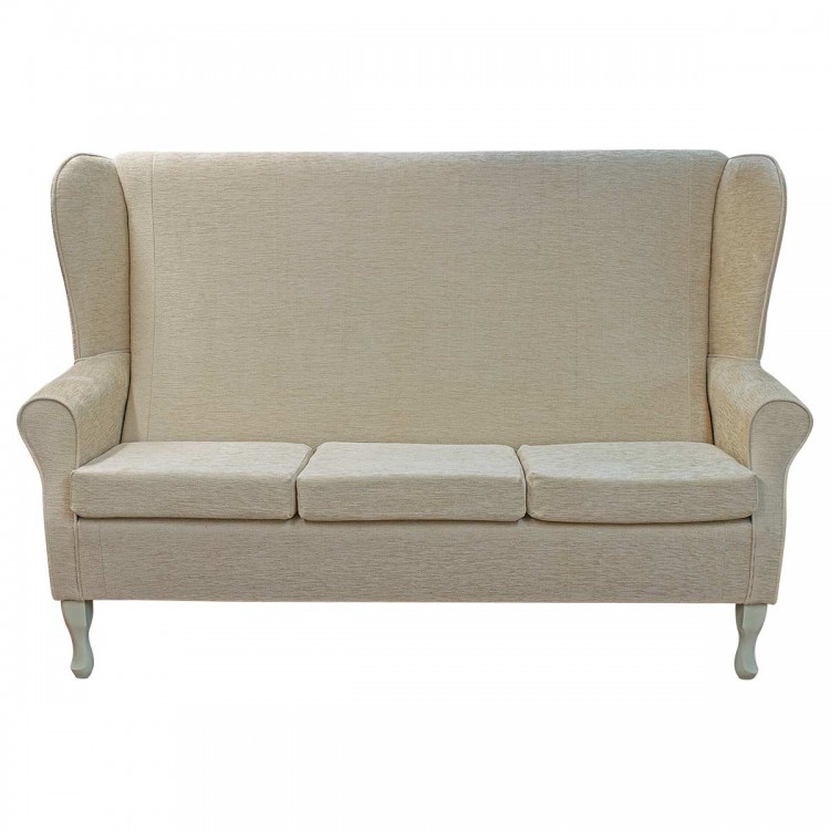 3 Seater Highback Sofa in Woburn Plain Gold Fabric SR17090 | Beaumont