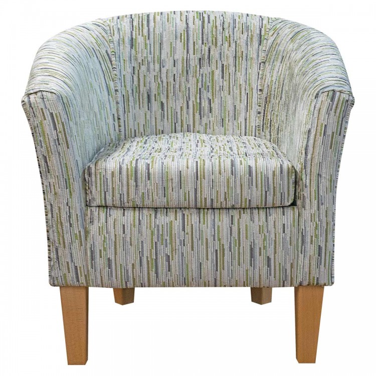 green stripe bucket chair