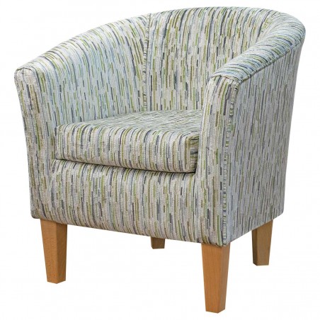 green stripe tub chair