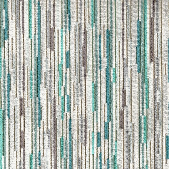 LUXE 41" Mini Chaise Longue in an Extravaganza Stripe Burst Teal Fabric