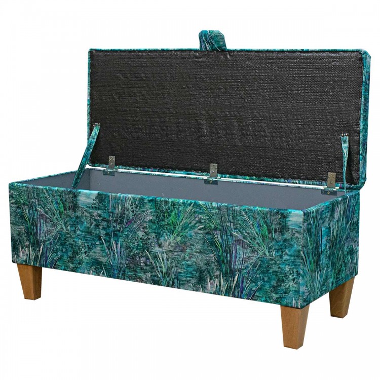 Handmade Storage Bench in Maestro Mir Floral Velvet Fabric | Beaumont