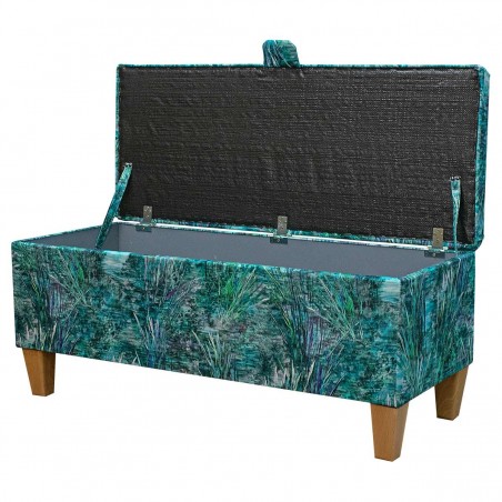 Handmade Storage Bench in Maestro Mir Floral Velvet Fabric | Beaumont