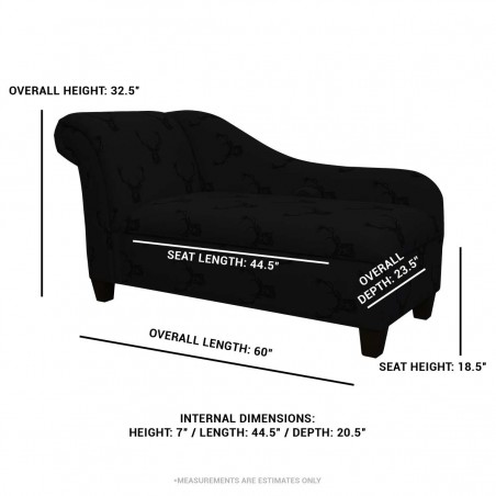 Storage Chaise Longue in Zest Tribal Flower Silver Fabric | Beaumont