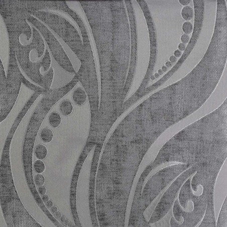 Storage Chaise Longue in Zest Tribal Flower Silver Fabric | Beaumont