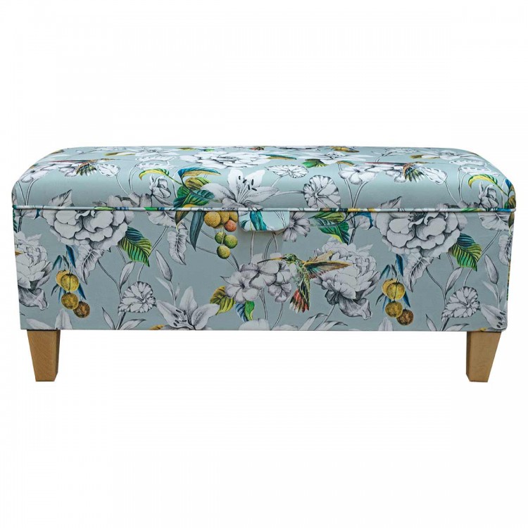 Storage Bench in Rembrandt Hummingbird Velvet Fabric MAE3376 | Beaumont