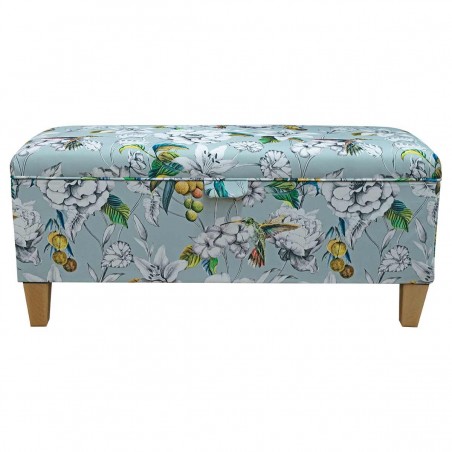 Storage Bench in Rembrandt Hummingbird Velvet Fabric MAE3376 | Beaumont