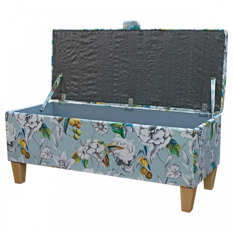 Storage Bench in Rembrandt Hummingbird Velvet Fabric MAE3376 | Beaumont