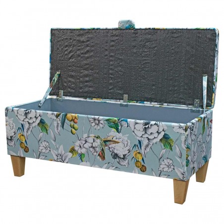 Storage Bench in Rembrandt Hummingbird Velvet Fabric MAE3376 | Beaumont