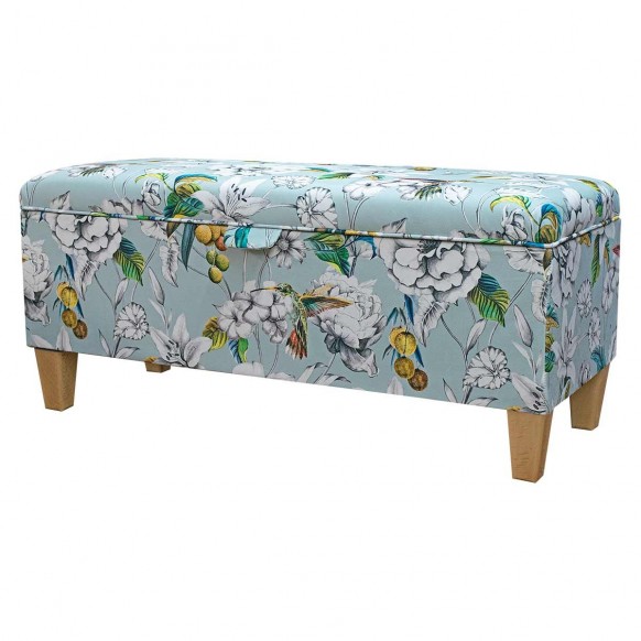 Storage Bench in Rembrandt Hummingbird Velvet Fabric MAE3376 | Beaumont