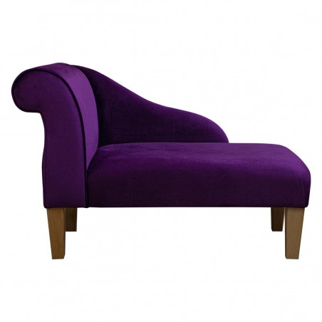 Mini Chaise Longue in Monaco Amethyst Supersoft Velvet Fabric | Beaumont