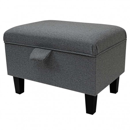 grey herringbone footstool