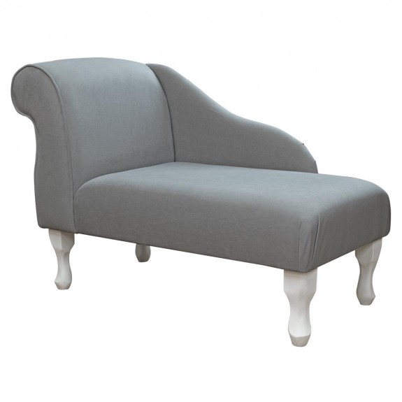 Mini Chaise Longue in Notting Hill Dove Fabric SR16219 | Beaumont