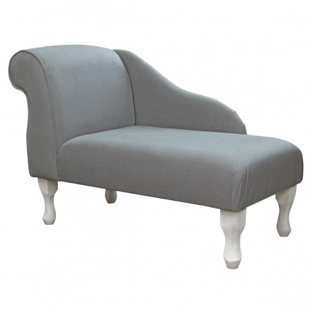 Mini Chaise Longue in Notting Hill Dove Fabric SR16219 | Beaumont