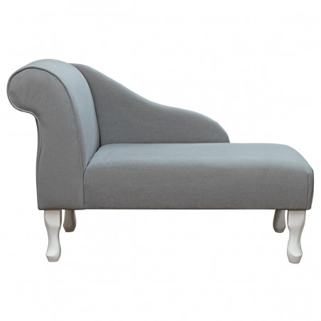 Mini Chaise Longue in Notting Hill Dove Fabric SR16219 | Beaumont