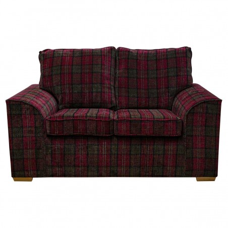 LUXE Dallas Two Seater Sofa in Lana Red Tartan Fabric | Beaumont