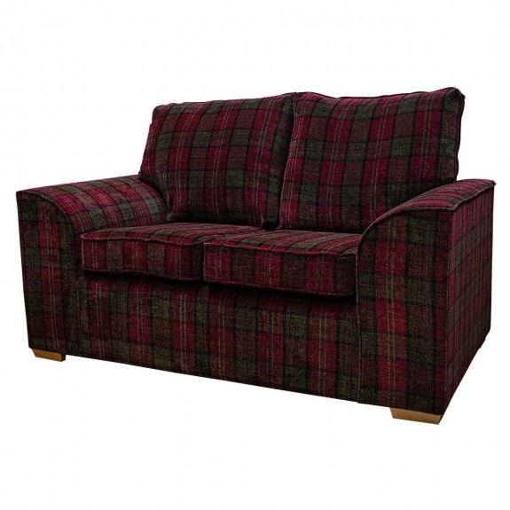 LUXE Dallas Two Seater Sofa in Lana Red Tartan Fabric | Beaumont
