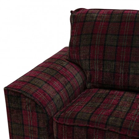 LUXE Dallas Two Seater Sofa in Lana Red Tartan Fabric | Beaumont