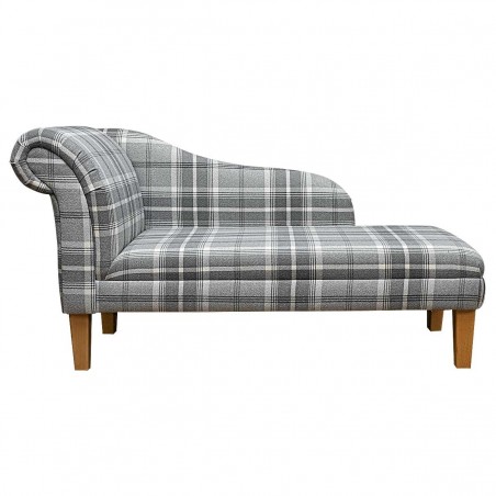 Chaise Longue in Balmoral Dove Tartan Fryetts Fabric | Beaumont
