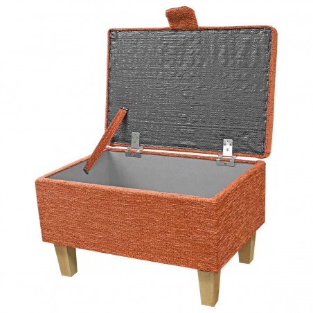 boucle copper footstool with storage