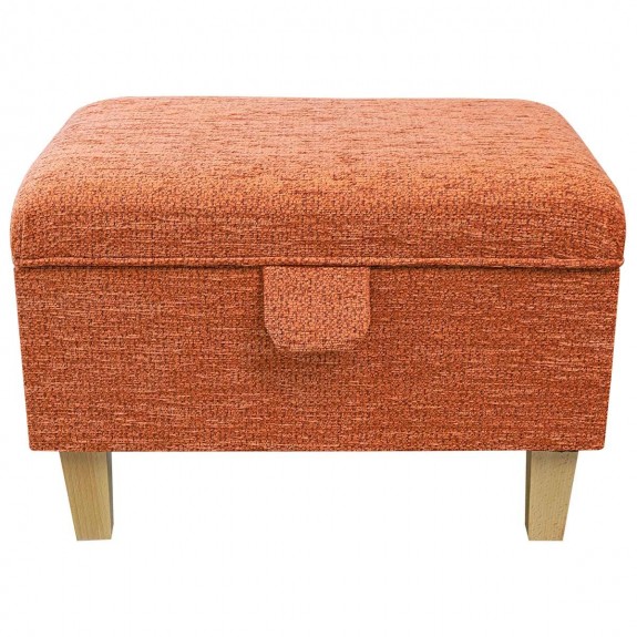 Storage Footstool, Ottoman, Pouffe in a Portobello Boucle Copper Fabric