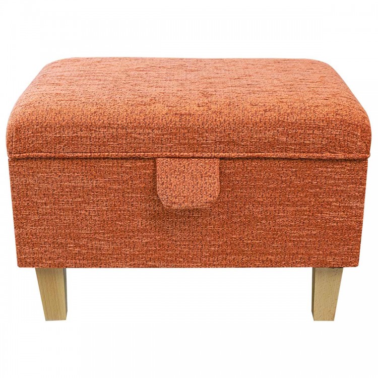 boucle footstool in copper fabric