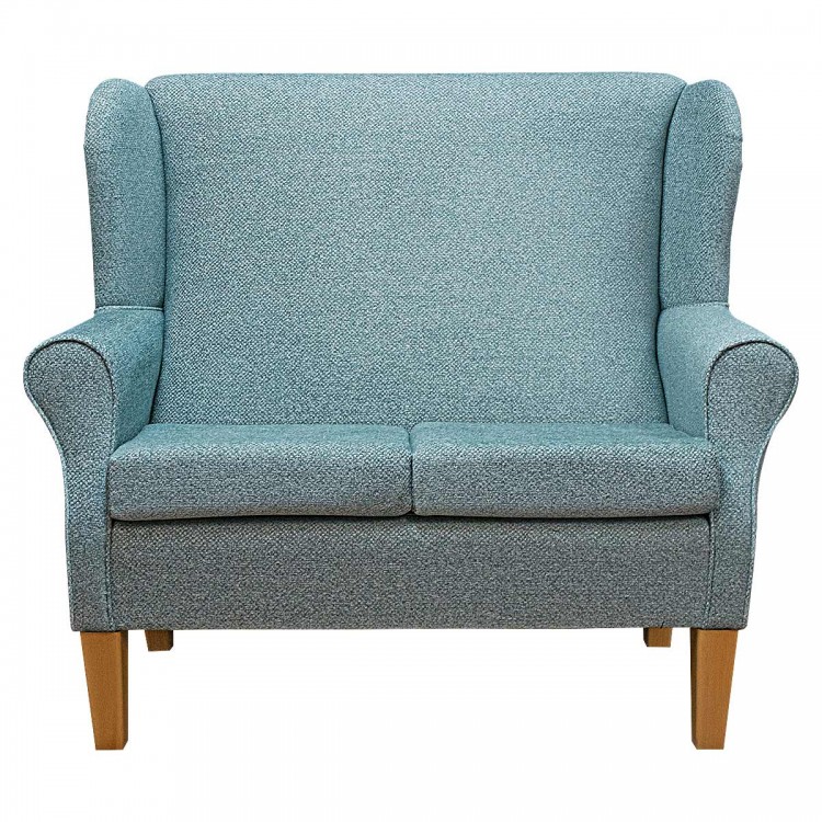 2 Seater Wingback Sofa in an AquaClean Wicklow Mint Fabric | Beaumont