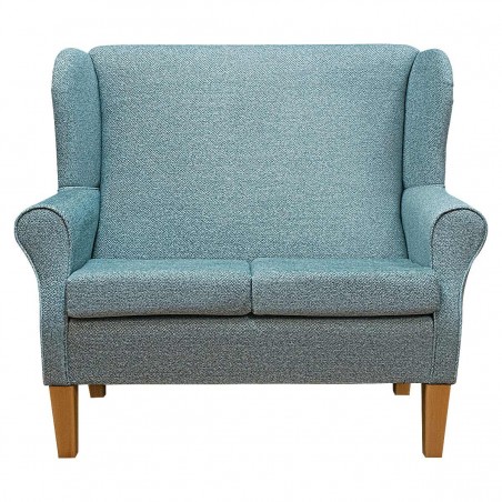 2 Seater Wingback Sofa in an AquaClean Wicklow Mint Fabric | Beaumont