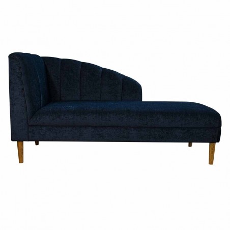Seashell Chaise Longue Daybed in Pimlico Crush Navy Fabric | Beaumont
