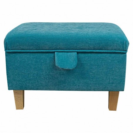 Storage Stool in Pimlico Crush Azure Fabric SR16012 | Beaumont