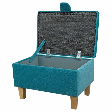 Storage Stool in Pimlico Crush Azure Fabric SR16012 | Beaumont