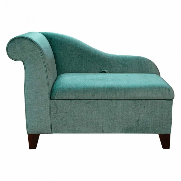 41" Storage Chaise Longue in a Destino Peacock Easyclean Velvet Fabric