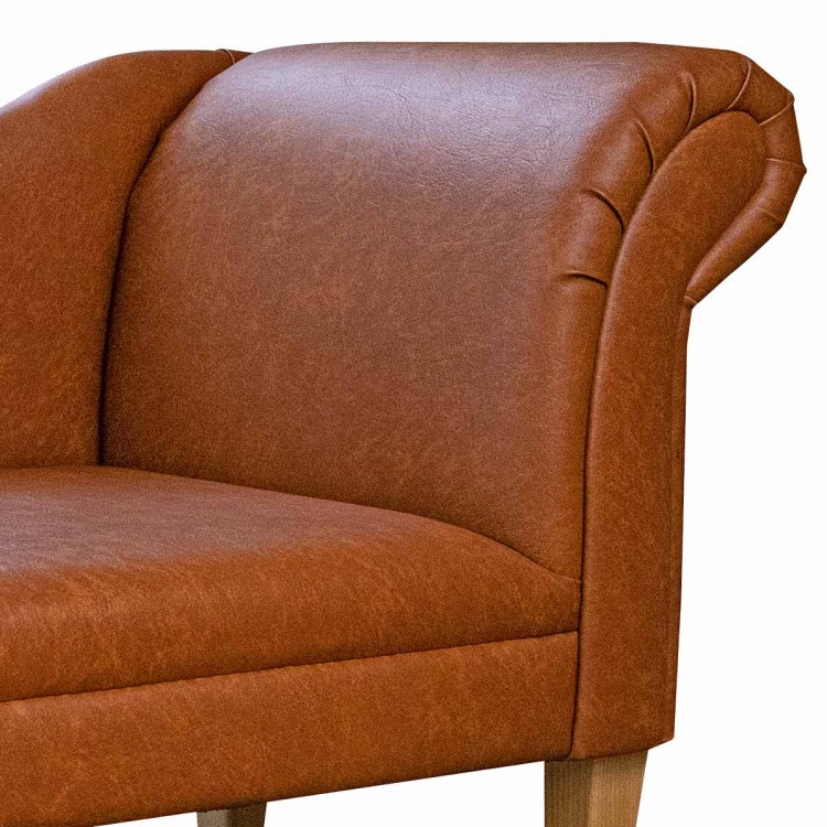Chaise Longue in Porto Toffee Leather Vinyl | Beaumont