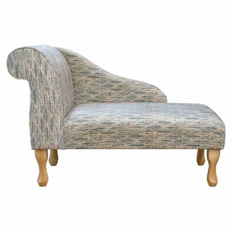 LUXE Mini Chaise Longue in Accento Leaf Beige Fabric ACC3123 | Beaumont