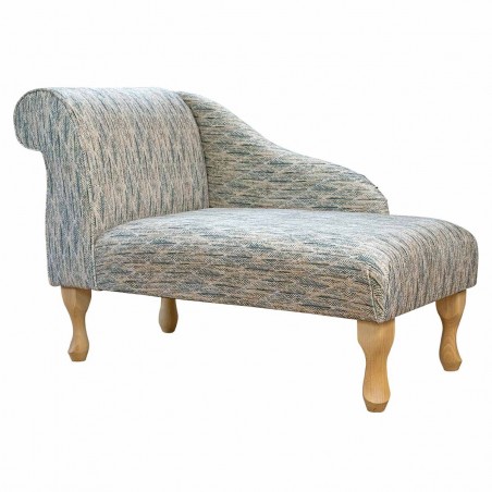 LUXE Mini Chaise Longue in Accento Leaf Beige Fabric ACC3123 | Beaumont
