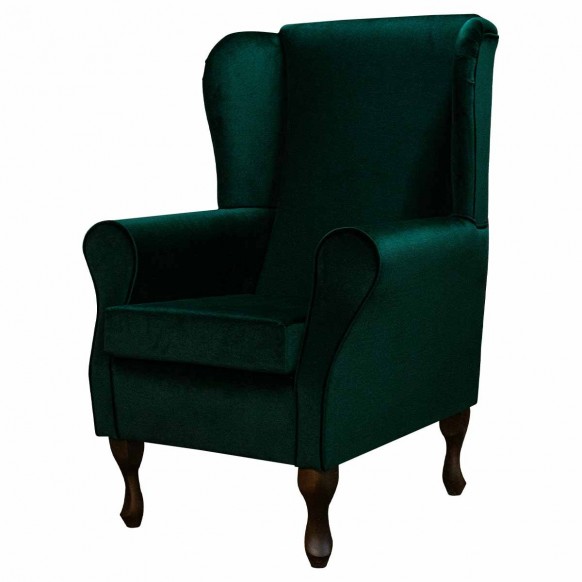 Standard Wingback Chair in a Malta Jasper Deluxe Velvet Fabric | Beaumont