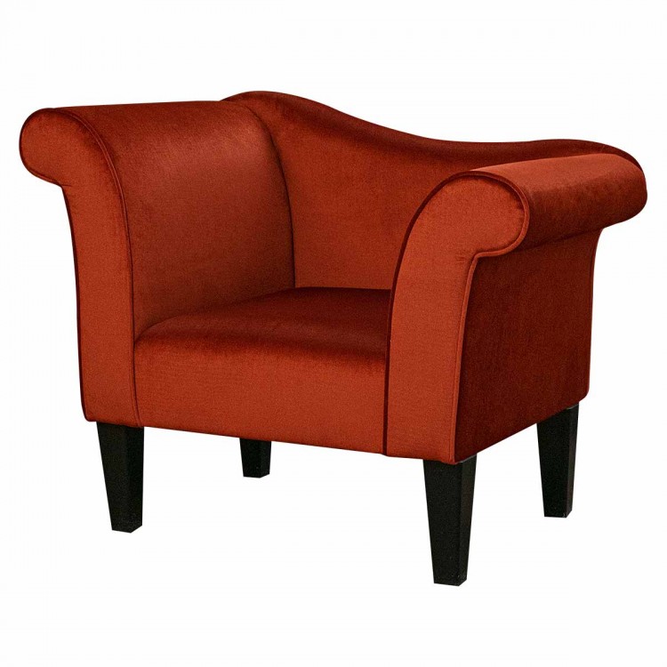 Chaise Chair in Malta Apricot Deluxe Velvet Fabric | Beaumont