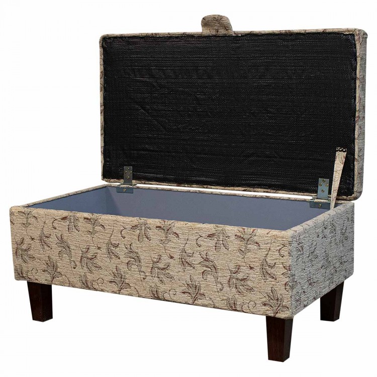 Storage Footstool in a Camden Leaf Wheat Fabric | Beaumont