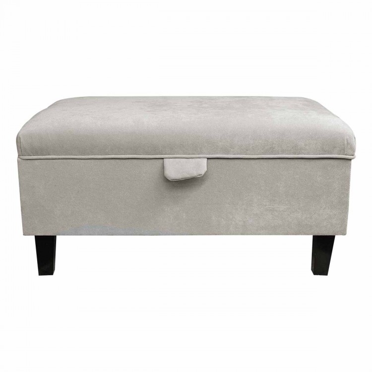 Storage Footstool in Dolce Mist Velvet Fabric DOL3477 | Beaumont
