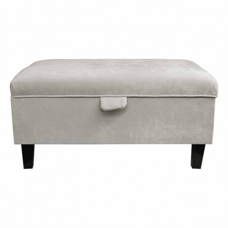 Storage Footstool in Dolce Mist Velvet Fabric DOL3477 | Beaumont