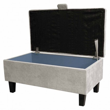 Storage Footstool in Dolce Mist Velvet Fabric DOL3477 | Beaumont