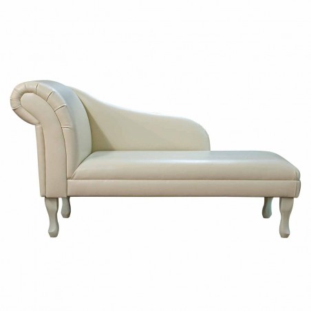 cream leather chaise lounge