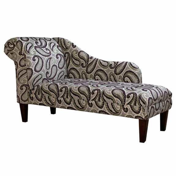Chaise Longue in Eleganza II Paisley Damson Fabric SR17392 | Beaumont