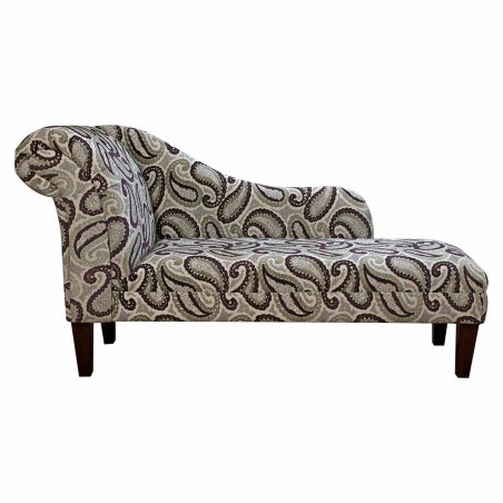 Chaise Longue in Eleganza II Paisley Damson Fabric SR17392 | Beaumont
