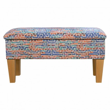 Dressing Table Stool in Accento Maze Rainbow Fabric ACC3112 | Beaumont