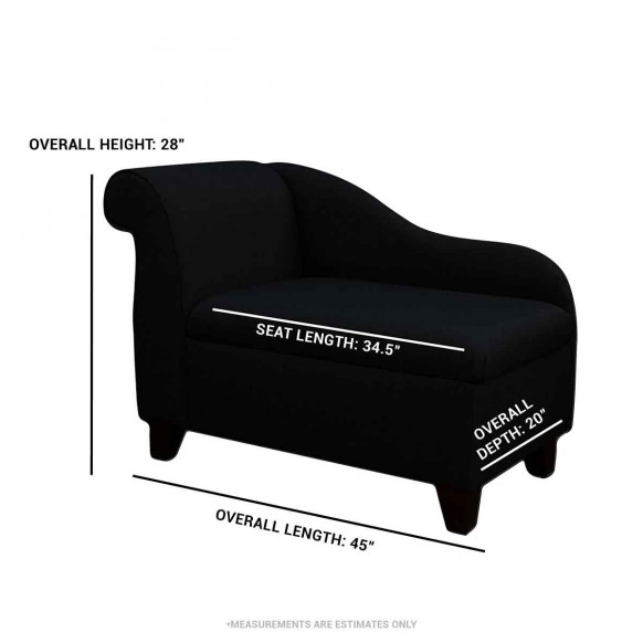 45" Storage Chaise Longue in Camden Ripple Wine Fabric