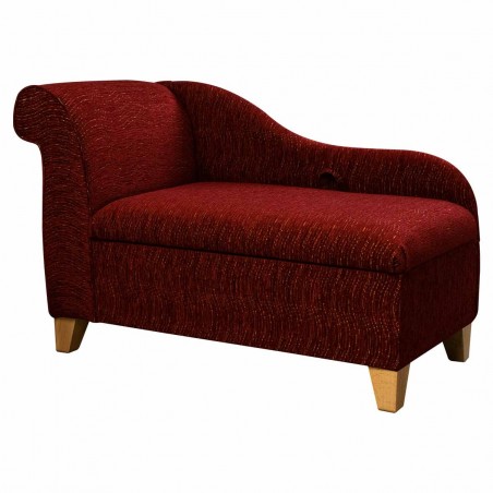 Storage Chaise Longue in Camden Ripple Wine Fabric SR15565 | Beaumont