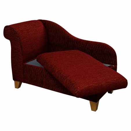 Storage Chaise Longue in Camden Ripple Wine Fabric SR15565 | Beaumont