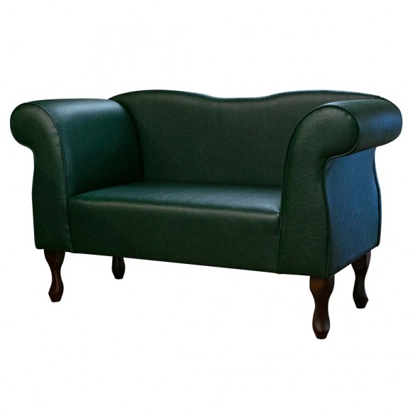 Small Chaise Sofa in Bottle Green Porto Faux Leather SR14391 | Beaumont