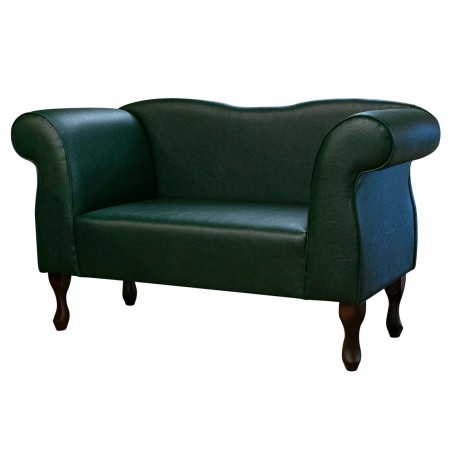 Small Chaise Sofa in Bottle Green Porto Faux Leather SR14391 | Beaumont